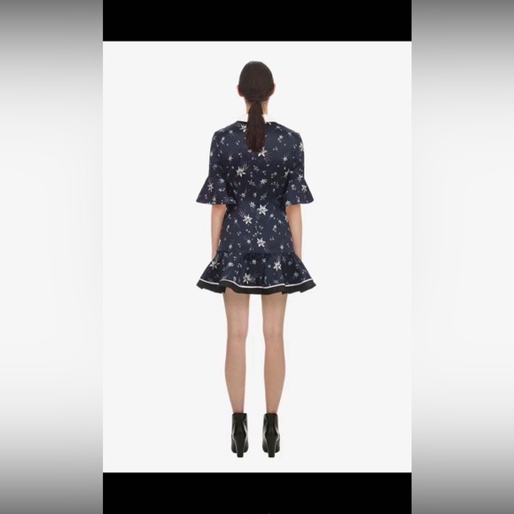 ✨Host Pick✨Self-Portrait Ruched Star Print Satin Dress - Picture 3 of 14